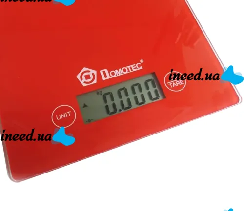 Domotec MS-912 Kitchen Electronic Scales from 1 g to 7 kg, MX-402 Rectangular sensor scales with a flat platform for weighing products Red