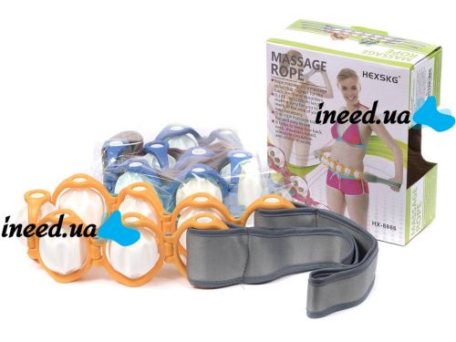 Роликовий масажер для шиї і спини Multi functional HX-8866 Massager Стрічковий масажер-стрічка massger thread Body Massage Roller Rope