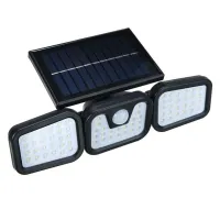 Уличный тройной фонарь Split Solar Wall Lamp FL-1725B на солнечной батарее с датчиком движения, Настенный аккумуляторный влагозащищенный светильник