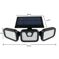 Уличный тройной фонарь Split Solar Wall Lamp FL-1725B на солнечной батарее с датчиком движения, Настенный аккумуляторный влагозащищенный светильник