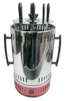 Domotec MS-7783 1000W vertical electric kebab maker for 6 skewers, Tabletop electric kebab maker for home with removable tray Red