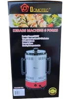 Domotec MS-7783 1000W vertical electric kebab maker for 6 skewers, Tabletop electric kebab maker for home with removable tray Red