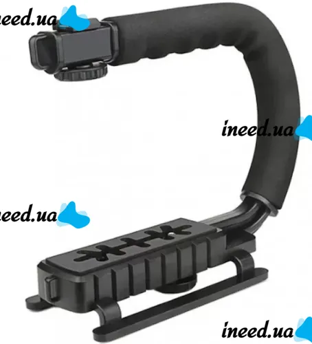 Стабілізатор ручка Gimbal AY-49U з кріпленням для фотоапарата і телефона з Bluetooth мікрофоном і LED лампою для селфі та відео з пультом ДУ