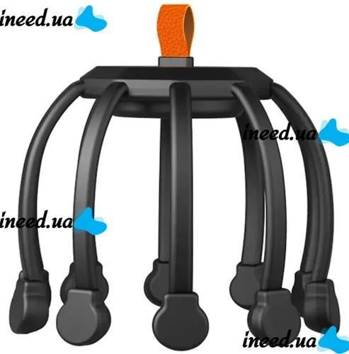 Аккумуляторный вибрационный массажер антистресс для головы Head Massager Octopus K108W48 с 3 режимами, Беспроводной вибромассажер осьминог на голову
