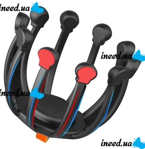 Аккумуляторный вибрационный массажер антистресс для головы Head Massager Octopus K108W48 с 3 режимами, Беспроводной вибромассажер осьминог на голову