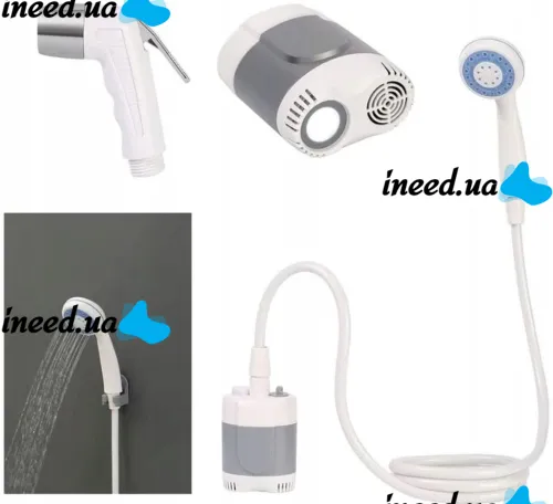 Tourist shower with pump for Gotel Q16H Outdoor Shower for 20 liters, Rechargeable camping shower from a 2200 mah battery with a pump for camping