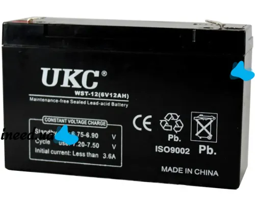 Sealed battery BATTERY UKC 6V 12A lead-acid rechargeable battery