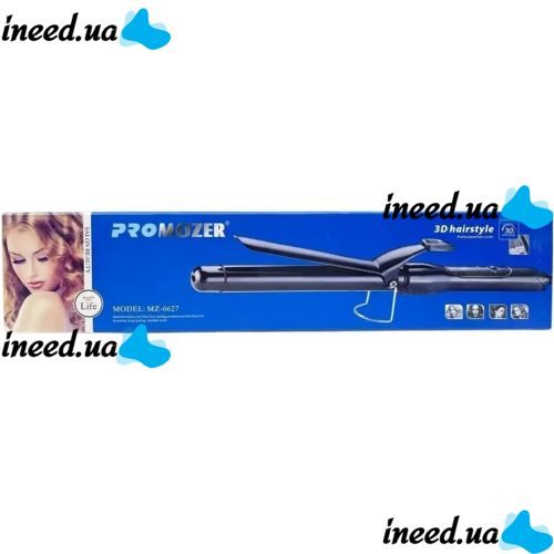 Professional cone curling iron for hair styling with a Pro Mozer MZ-6627 clip with titanium coating and thermostat, ProMozer Curling Iron