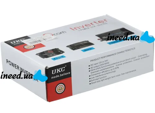 Автомобільний інвертор UKC AC/DC 12V-220V 500W, авто перетворювач струму 12В 220В 500Вт (12V 220V)