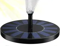 Garden Floating Fountain Solar Fountain Pump Aisitin RC-611 130mm Solar Powered with Nozzles, Solar Water Pump Up to 150L/h for Garden Black