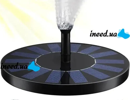 Garden Floating Fountain Solar Fountain Pump Aisitin RC-611 130mm Solar Powered with Nozzles, Solar Water Pump Up to 150L/h for Garden Black