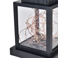 Вуличний Садовий Підвісний світильник ліхтар UniSolar NF101 30led з сонячною панеллю і прищіпкою, водонепроникний прожектор Solar AND HA-80 Чорний