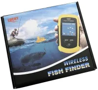 Portable Echo Sounder Lucky Fish Finder FFW1108-1 with Color Screen Up to 100m for Fish Search Universal Wired Fishing Radar Yellow