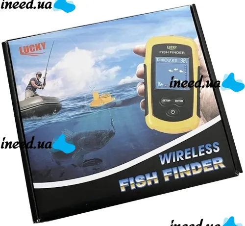 Portable Echo Sounder Lucky Fish Finder FFW1108-1 with Color Screen Up to 100m for Fish Search Universal Wired Fishing Radar Yellow