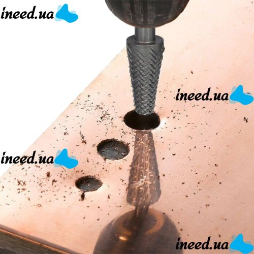 Set of H-Tools T332-M 5 piece milling drill bits for simultaneous drilling and milling in wood and metal Set of 1/4" Grey drill bits