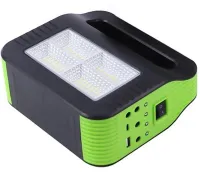Автономная солнечная зарядная станция LED фонарь COBA CB-999B с 2 лампочками Power Bank, Прожектор и 2 лампочки с функцией повербанка Зеленый
