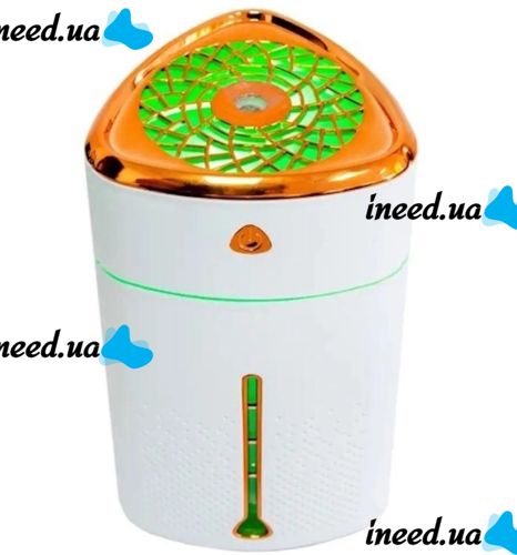 Ультразвуковой увлажнитель воздуха ночник Happy Home Heavy Fog Humidifier с RGB подсветкой 1000мл, Аромадиффузор мини диффузор от USB Бело-золотой