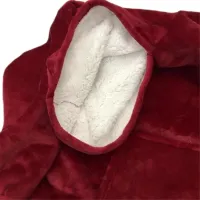 Hoodie Huggle Hoodie Ultra Plush Blanket Burgundy 2in1 Unisex Oversize Hoodie Plush Plaid with Fleece Sleeves 74X110 cm Red