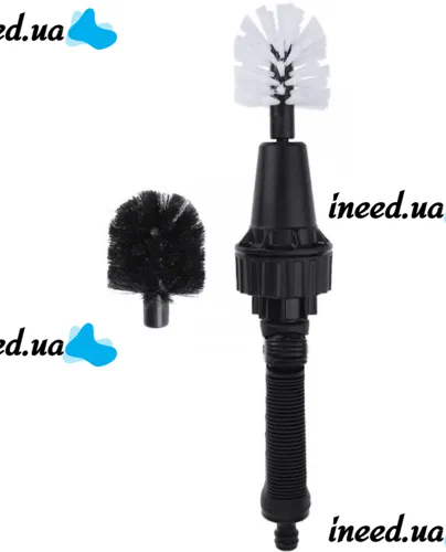 Rotating Car Brush Hose Nozzle Brush Hero for Car, Home, Garden Cleaning, Universal Car Wash Brush with Nozzles Black