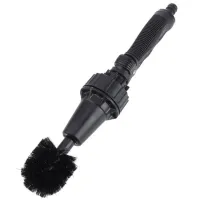Rotating Car Brush Hose Nozzle Brush Hero for Car, Home, Garden Cleaning, Universal Car Wash Brush with Nozzles Black
