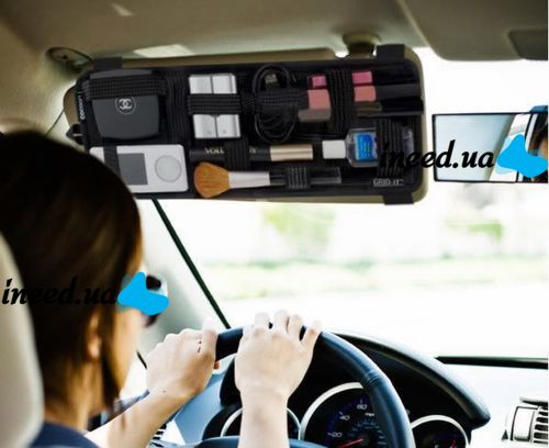Car organizer on the visor Grid-it! Organizer Vehicle Storage Plate, Multifunctional Holder for Small Items in the Car Black