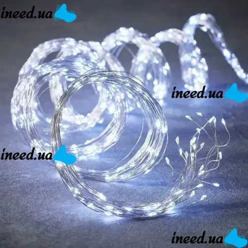 Indoor LED Garland Ponytail 200LED Diodes 2M 10 Strands Cold White for Home Dew 10 Strings of 2 Meters USB Cold White