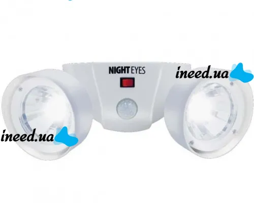 Вуличний настінний світлодіодний ліхтар прожектор Cordless Night Eyes ULK-N22 з датчиком руху, бездротовий світильник на стіну від батарейок Білий