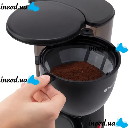 Drip coffee maker Bitek BT-100 2800W with glass coffee pot 1000ml coffee, Electric coffee machine Bitek with permanent filter from the network Black
