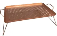Складаний прямокутний мангал барбекю Rainberg BBQ 6103 40х28см для стейків м'яса та овочів, Переносна прямокутна сітка гриль барбекю Коричневий