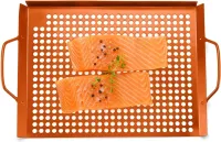 Складаний прямокутний мангал барбекю Rainberg BBQ 6103 40х28см для стейків м'яса та овочів, Переносна прямокутна сітка гриль барбекю Коричневий