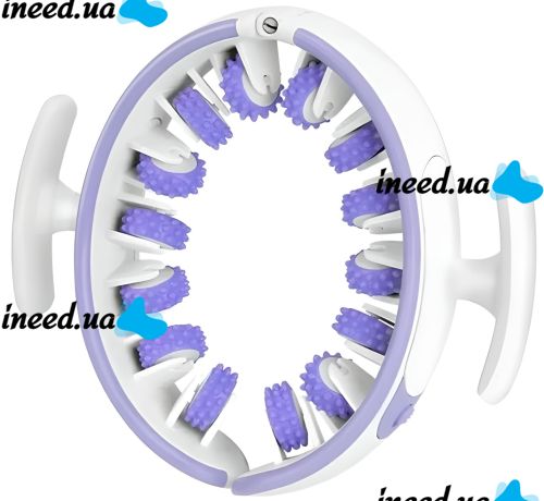 Anti-cellulite Round Roller Massager 360° Circular Roller SBJ-2303 for Waist and Buttocks W3 Ring Roller for Body Massage White with Purple