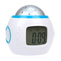 Настільний годинник-проектор Music And Starry Sky Calendar 1038 з LED підсвічуванням, музичний нічник проектор зоряного нічного неба світильник білий