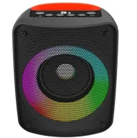 JBK-S1 Wireless Bluetooth Speaker with RGB LED Backlight and Power Bank Function, Rechargeable Bluetooth Speaker USB AUX for Android IOS Black