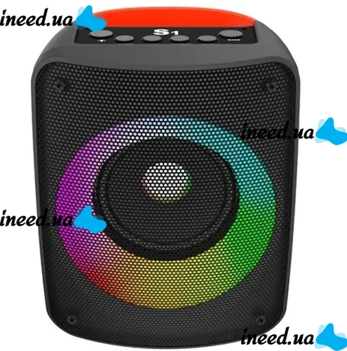 JBK-S1 Wireless Bluetooth Speaker with RGB LED Backlight and Power Bank Function, Rechargeable Bluetooth Speaker USB AUX for Android IOS Black