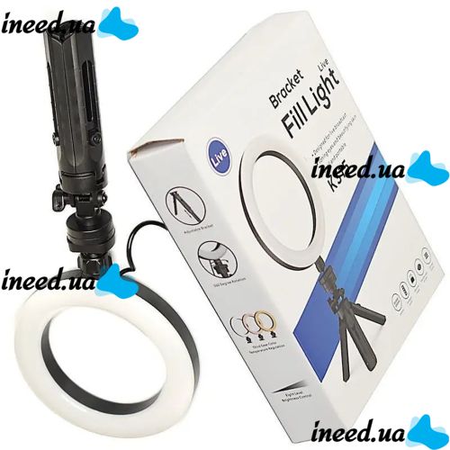 Кольцевая USB LED лампа Bracket Fill Light Live K315 16см 6" со штативом и двумя держателями настольная светодиодная Multi-Position Ring Broadcasting