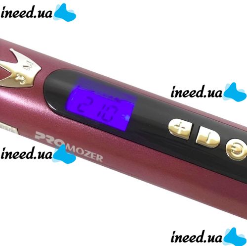 Тонка плойка для афрокучерів ProMozer Mz-6629 для спіральної завивки волосся, Щипці для створення афрокудрів з регулюванням температури Фіолетова
