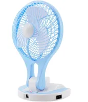 Desktop Folding Fan with Lamp Handy Mini Fan JR-5580 12V 220V with LED Backlight from 18650 Batteries Rechargeable Mini Fan