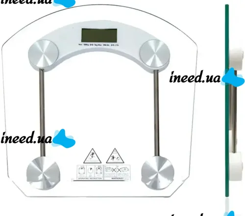 Domotec MS-2003B Electronic Floor Scales up to 180 kg Square Glass Scales with LED Display for Weighing Domotec MS2003B 0.1 kg Pitch Transparent