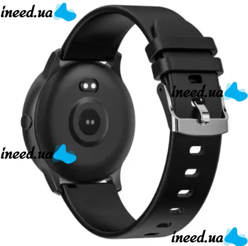 Wrist Smart Watch KW19 Black 44mm with Pressure Measurement and Fitness Tracker Smart Bluetooth Watch with Heart Rate Monitor IP67 Black