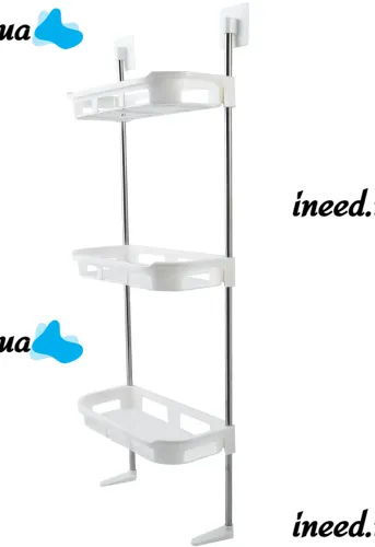 Wall shelf organizer Stenson R93341 for storing bathroom accessories 3 tiers above the toilet, Shelf rack 3 levels for toilet and bathroom