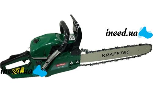 Gasoline chainsaw Krafftec KRA-5800 7 hp 45 cm bar for trimming trees and cutting firewood, Chainsaw Adeytos 18" inch 58cm3 Green