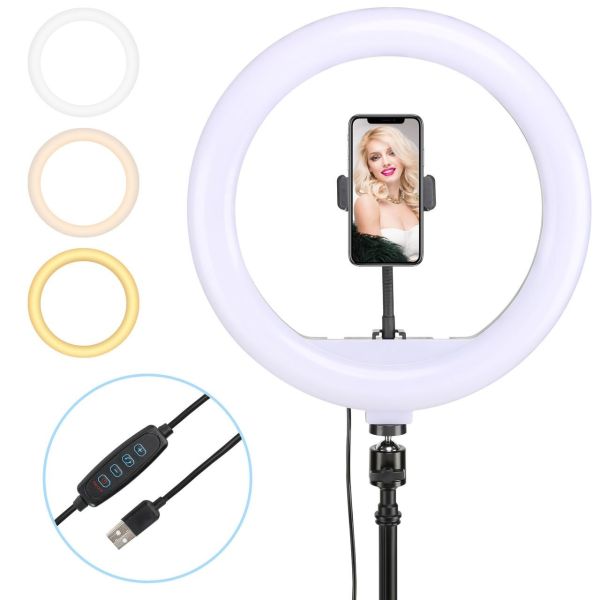 Ring USB LED Lamp Ring Fill Light JY-330A 33cm 13" without Tripod Professional Studio LED CXB-330 (Warm, Neutral, Cold)