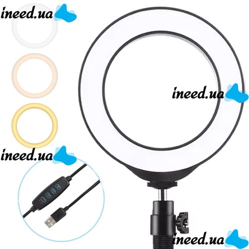 Кільцева USB LED лампа Ring Fill Light JY-160A 16 см 6 " без штатива Професійна студійна Світлодіодна CXB - 160 (теплий, нейтральний, холодний)