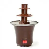 Шоколадный фонтан Фондю Mini Chocolate Fondue Fountain LY-280 на 2 яруса 60W, Фондюшница мини фонтан для шоколада из пищевой нержавейки, Коричневый
