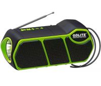 Беспроводная Bluetooth колонка фонарь Solar GDLite GD-11 1500 mAh с солнечной панелью, Аккумуляторный радиоприемник с фонариком FM Power Bank Зеленый