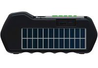 Беспроводная Bluetooth колонка фонарь Solar GDLite GD-11 1500 mAh с солнечной панелью, Аккумуляторный радиоприемник с фонариком FM Power Bank Зеленый