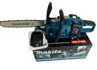Акумуляторна ланцюгова пила Makita DUC355Z 36V 5Ah 18" дюймів Шина 46 см, Бездротова пила Макіта з 2 акумуляторами для обрізки гілок дерев
