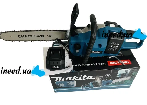 Акумуляторна ланцюгова пила Makita DUC355Z 36V 5Ah 18" дюймів Шина 46 см, Бездротова пила Макіта з 2 акумуляторами для обрізки гілок дерев