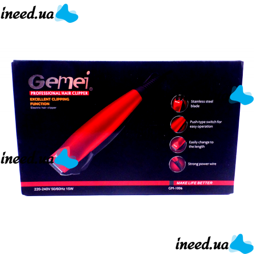 Машинка для стрижки волосся GEMEI GM - 1006 професійна машинка