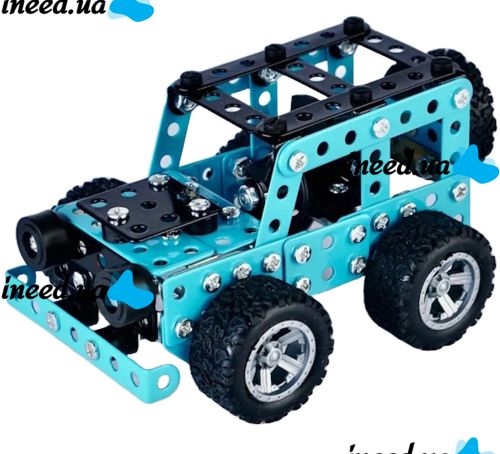Дитячий розвиваючий конструктор позашляховик Jixin Xyzhi Off-Road Vehicle YK623 на 190 деталей, металевий набір джип для складання машинки для дітей